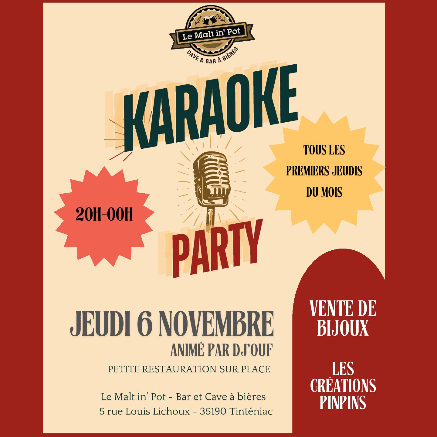 Karaoké 6 Novembre Subsonic Unplugged<br />
Le Malt in' Pot